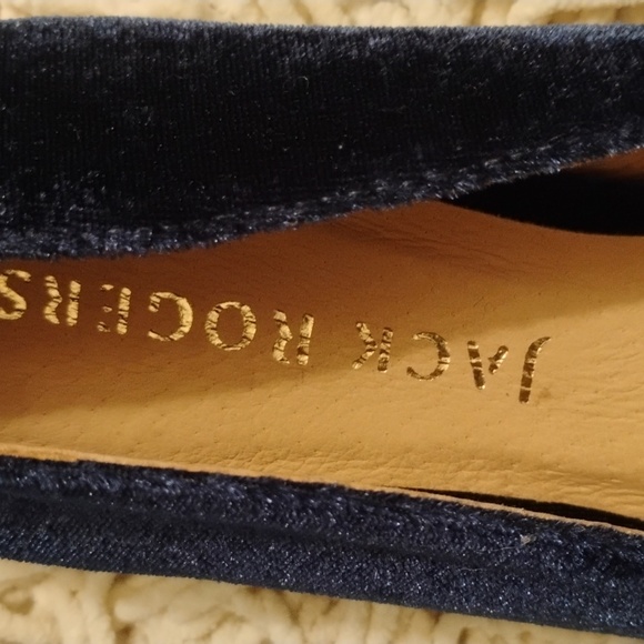 Jack Rogers Navy Velvet Bow Heidi Flats - Picture 4 of 6